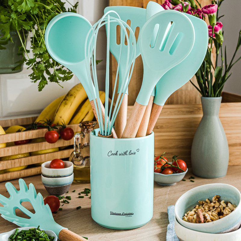 Retro set Vintage Cuisine kuchyňského náčiní 7 kusů Mátový