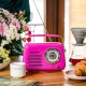Kuchyňské rádio Vintage Cuisine v retro stylu s kovovou rukojetí, Bluetooth a baterií fuchsie (lesk)