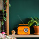 Kuchyňské rádio Vintage Cuisine v retro stylu s kovovou rukojetí, Bluetooth a baterií Oranžové (lesklé)
