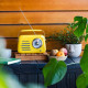 Kuchyňské rádio Vintage Cuisine v retro stylu s kovovou rukojetí s Bluetooth a baterií Žluté (lesk)