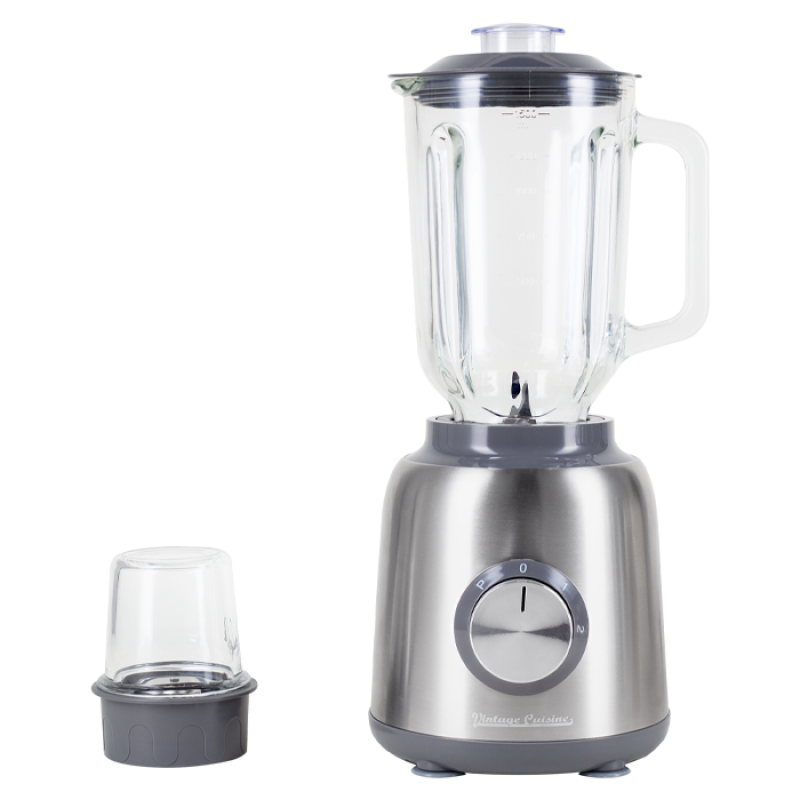 Stacionární mixér Vintage Cuisine v retro stylu s mini sekáčkem Metallic