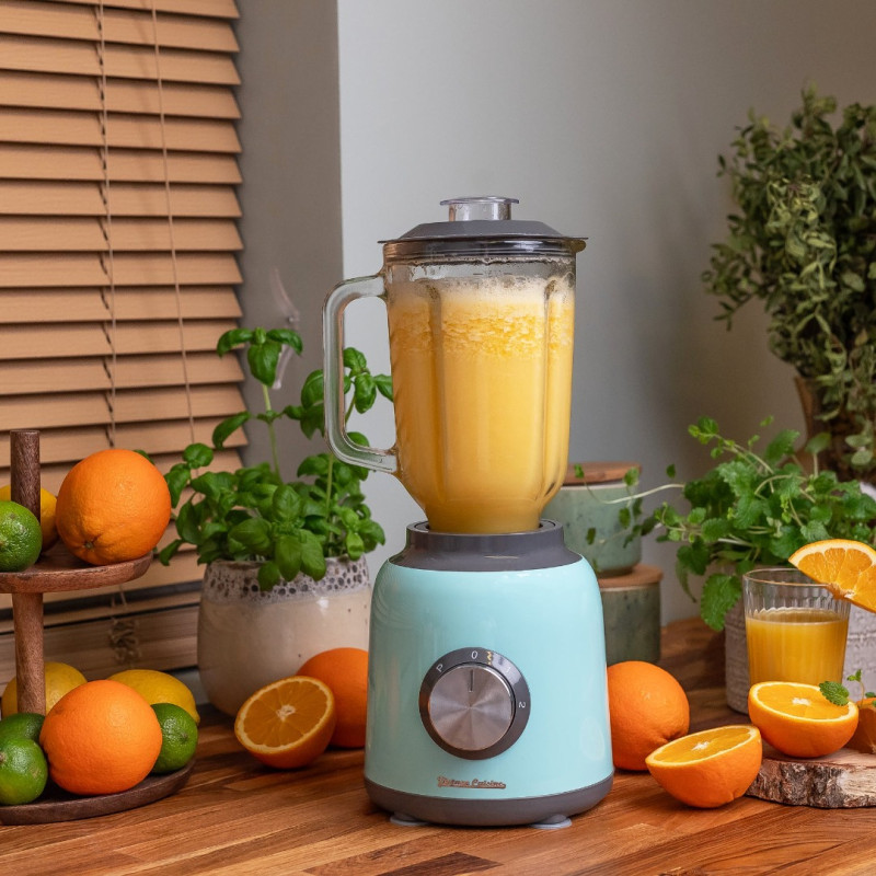 Stolní mixér Vintage Cuisine v retro stylu s mini drtičem Mátový