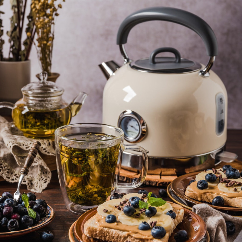 Rychlovarná konvice Vintage Cuisine v retro stylu 1,7l 2200W Krémová