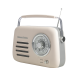 Kuchyňské rádio Vintage Cuisine retro s Bluetooth a batérií Krémové