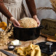 Retro hrnec Vintage Cuisine Litina s pokličkou 2,2 l Černá