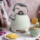 Retro konvice Vintage Cuisine s pískáním krémová