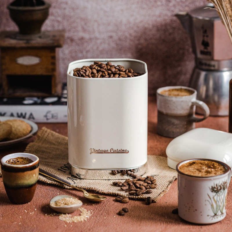 Kuchyňský kontejner Vintage Cuisine na sypké produkty 1,5 l Krémový