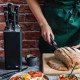 Sada Vintage Cuisine 7 kuchyňských nožů s držákem Černá
