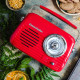 Kuchyňské rádio Vintage Cuisine retro s Bluetooth a baterií Červené