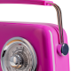 Kuchyňské rádio Vintage Cuisine v retro stylu s kovovou rukojetí, Bluetooth a baterií fuchsie (lesk)