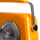 Kuchyňské rádio Vintage Cuisine v retro stylu s kovovou rukojetí, Bluetooth a baterií Oranžové (lesklé)