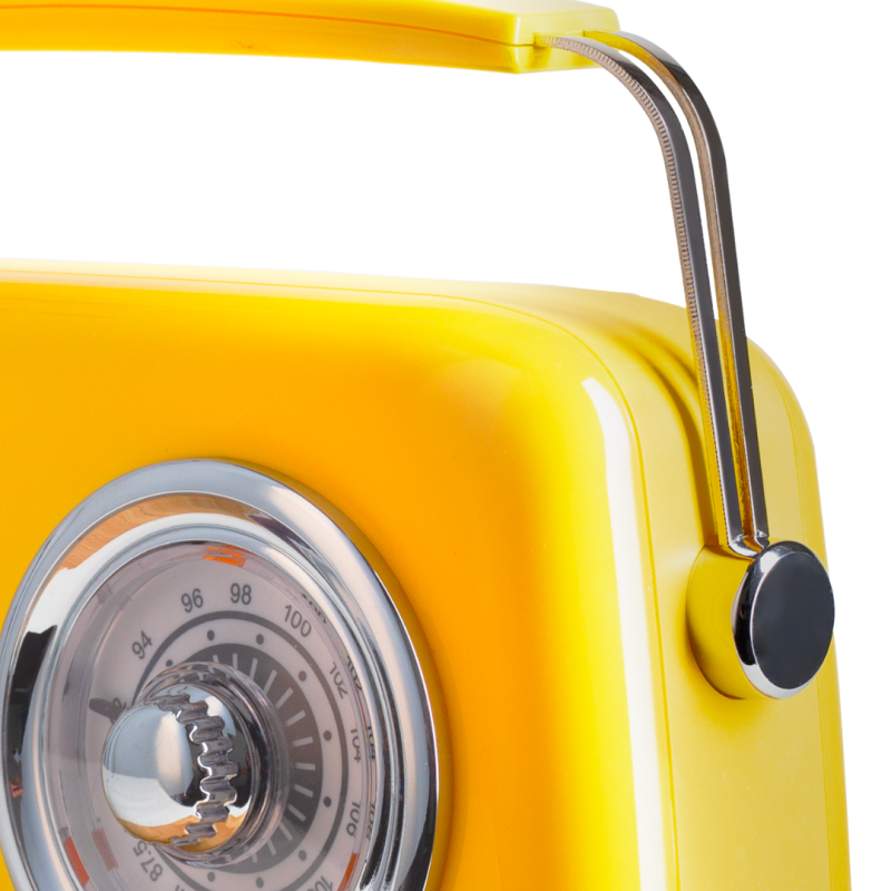 Kuchyňské rádio Vintage Cuisine v retro stylu s kovovou rukojetí s Bluetooth a baterií Žluté (lesk)
