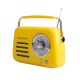 Kuchyňské rádio Vintage Cuisine v retro stylu s kovovou rukojetí s Bluetooth a baterií Žluté (lesk)
