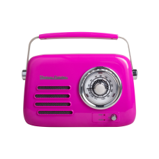 Kuchyňské rádio Vintage Cuisine v retro stylu s kovovou rukojetí, Bluetooth a baterií fuchsie (lesk)