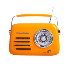 Kuchyňské rádio Vintage Cuisine v retro stylu s kovovou rukojetí, Bluetooth a baterií Oranžové (lesklé)