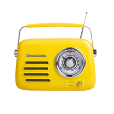 Kuchyňské rádio Vintage Cuisine v retro stylu s kovovou rukojetí s Bluetooth a baterií Žluté (lesk)