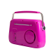 Kuchyňské rádio Vintage Cuisine v retro stylu s kovovou rukojetí, Bluetooth a baterií fuchsie (lesk)