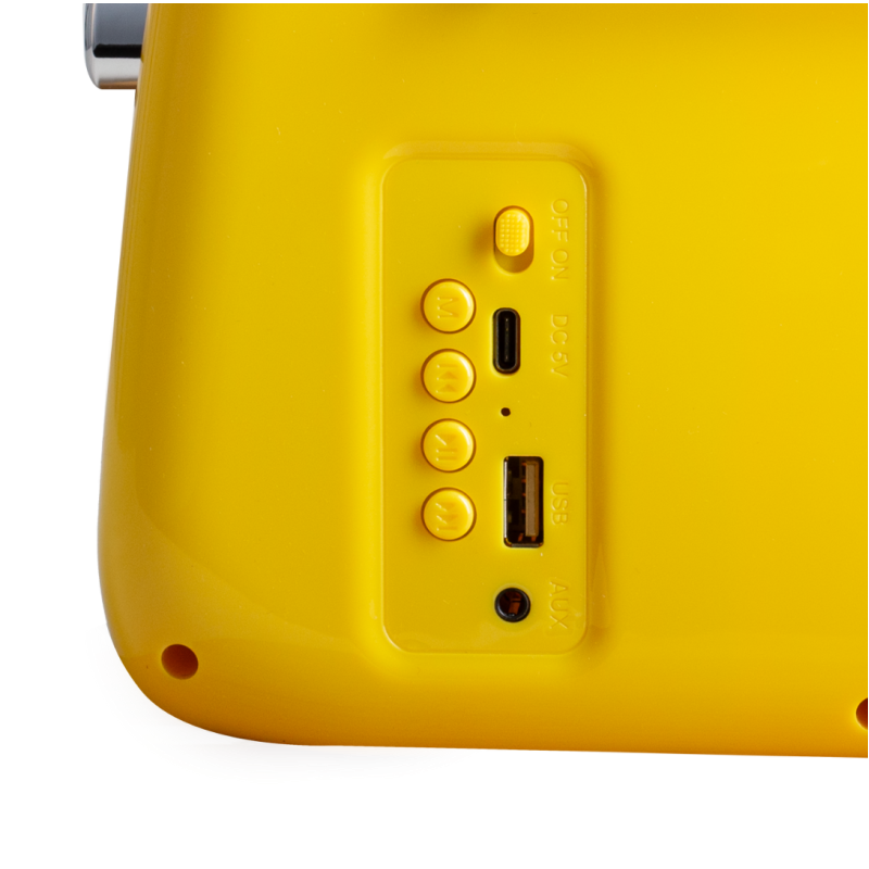 Kuchyňské rádio Vintage Cuisine v retro stylu s kovovou rukojetí s Bluetooth a baterií Žluté (lesk)