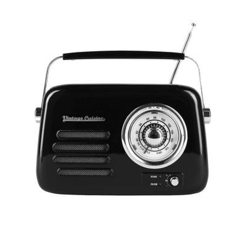 Kuchyňské rádio Vintage Cuisine retro s Bluetooth a baterií Černé