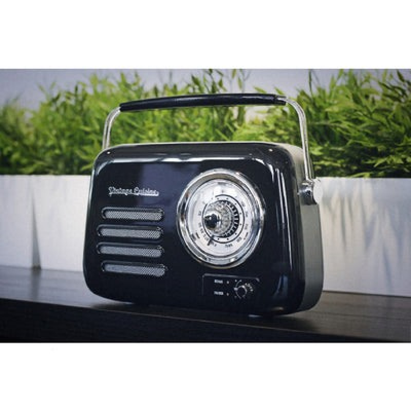 Kuchyňské rádio Vintage Cuisine retro s Bluetooth a baterií Černé