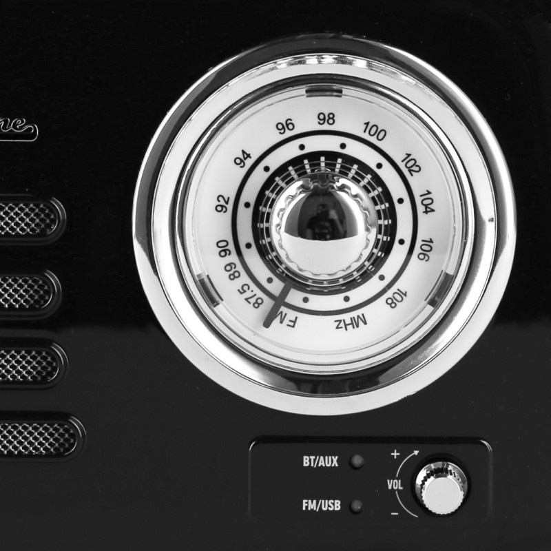 Kuchyňské rádio Vintage Cuisine retro s Bluetooth a baterií Černé