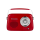 Kuchyňské rádio Vintage Cuisine retro s Bluetooth a baterií Červené