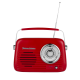 Kuchyňské rádio Vintage Cuisine retro s Bluetooth a baterií Červené