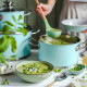Sada hrnců Vintage Cuisine v retro stylu s poklicemi 6 kusů mátová