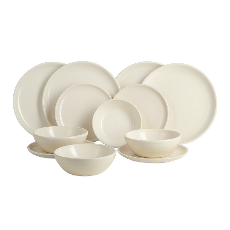Sada keramického nádobí Vintage Cuisine pro 4 osoby krémová