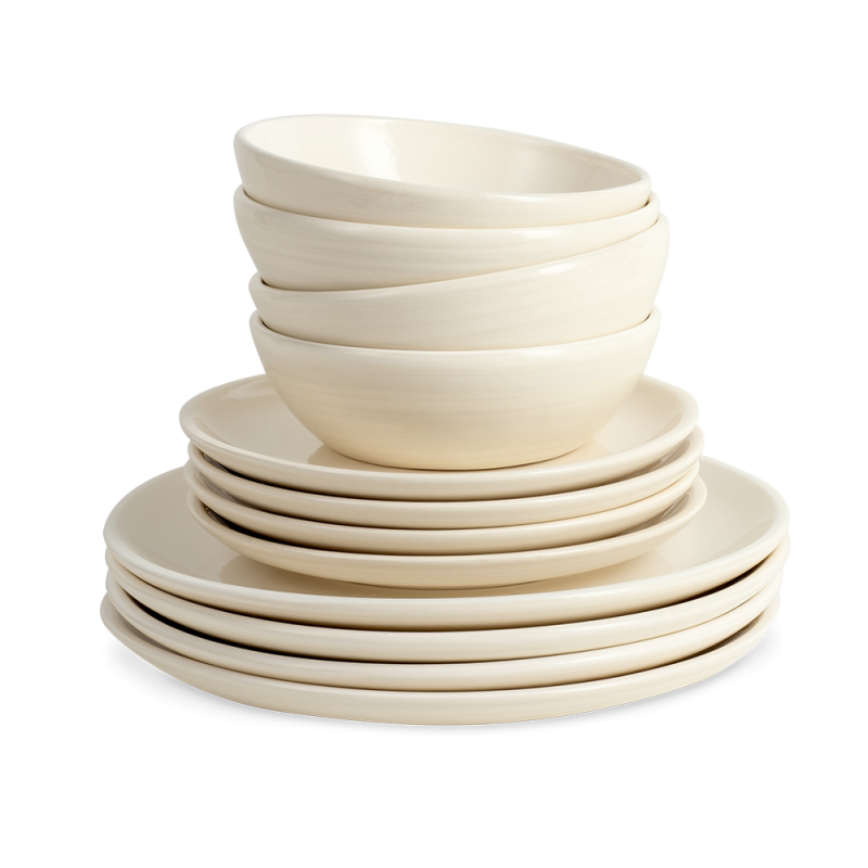 Sada keramického nádobí Vintage Cuisine pro 4 osoby krémová