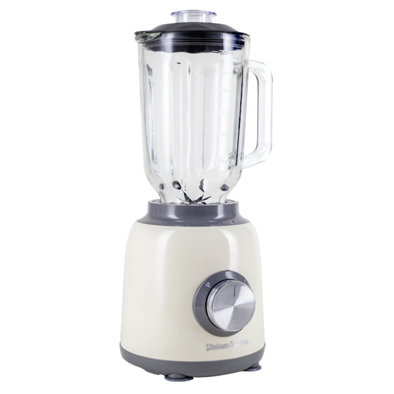 Stolní mixér Vintage Cuisine v retro stylu s mini sekáčkem Krémový
