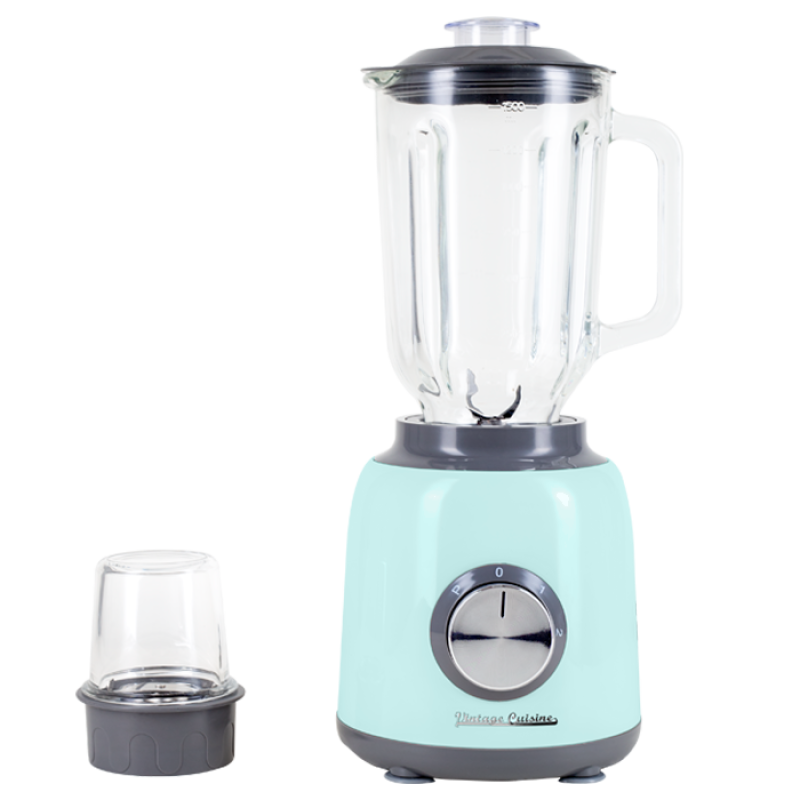 Stolní mixér Vintage Cuisine v retro stylu s mini drtičem Mátový