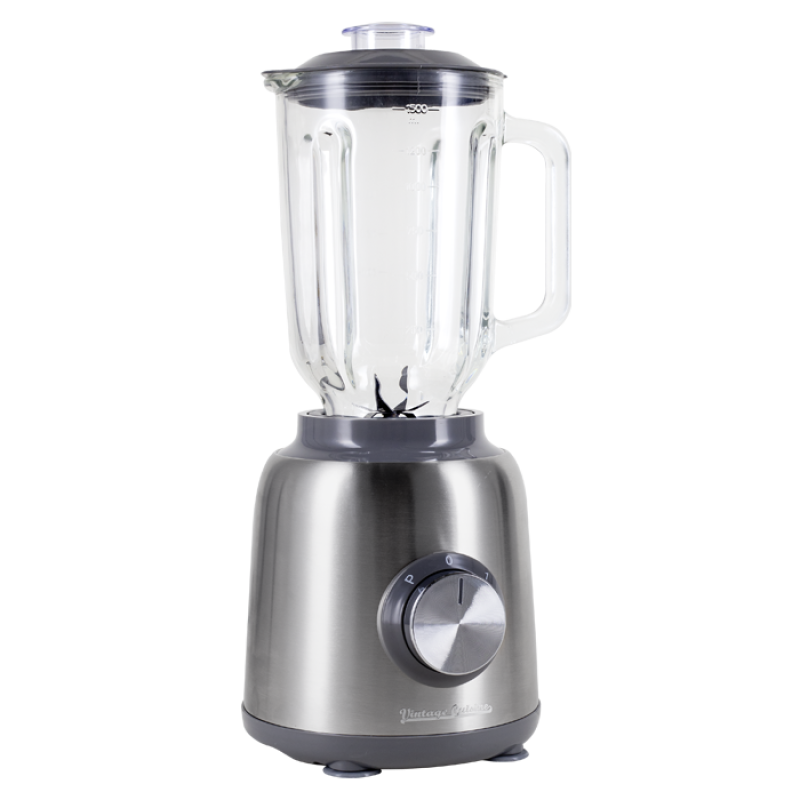 Stacionární mixér Vintage Cuisine v retro stylu s mini sekáčkem Metallic