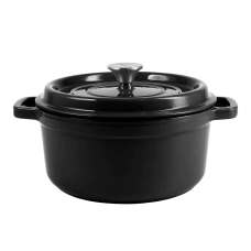 Retro hrnec Vintage Cuisine Litina s pokličkou 4,3 l Černá