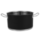 Sada hrnců Vintage Cuisine v retro stylu s víky, 6 kusů, černá