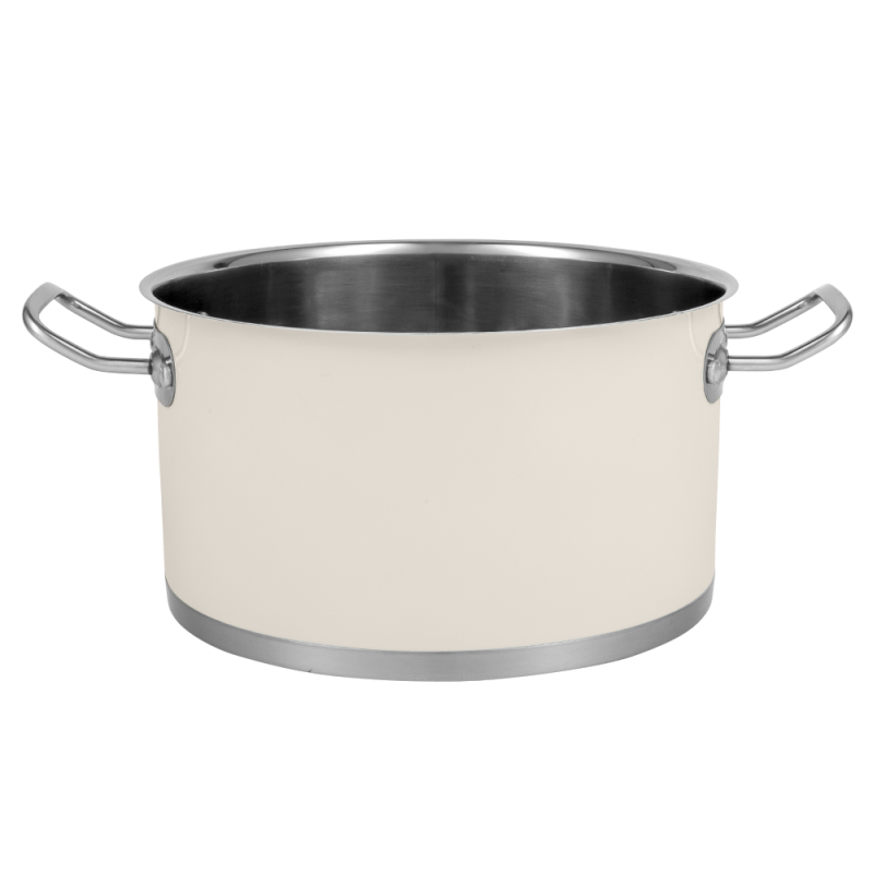 Sada hrnců Vintage Cuisine v retro stylu s víky, 6 kusů, krémová
