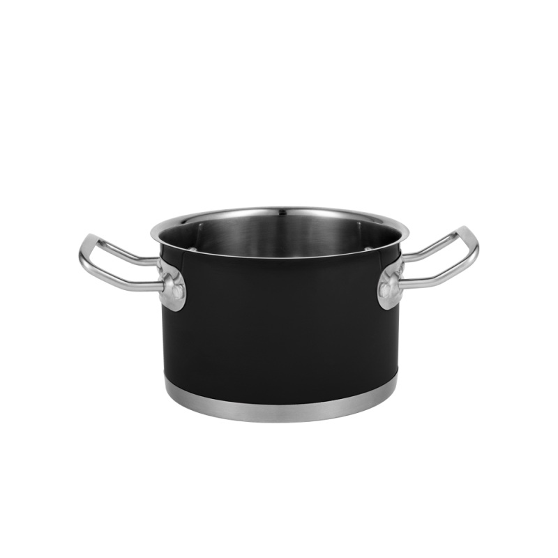 Sada hrnců Vintage Cuisine v retro stylu s víky, 6 kusů, černá
