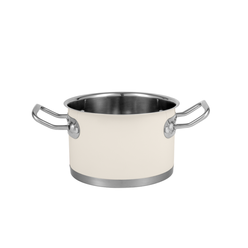 Sada hrnců Vintage Cuisine v retro stylu s víky, 6 kusů, krémová