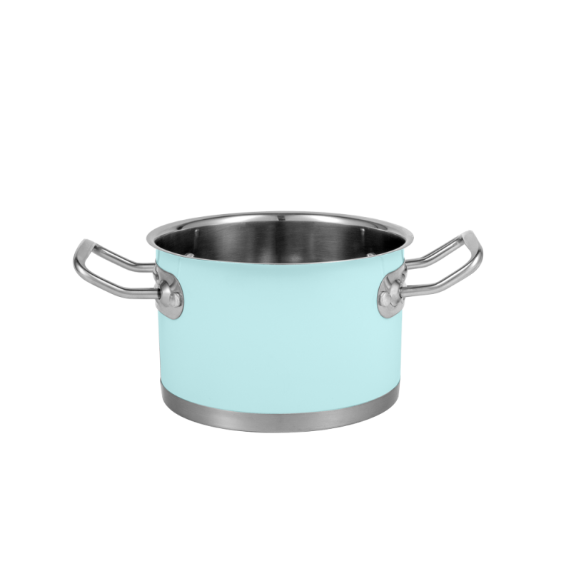 Sada hrnců Vintage Cuisine v retro stylu s poklicemi 6 kusů mátová
