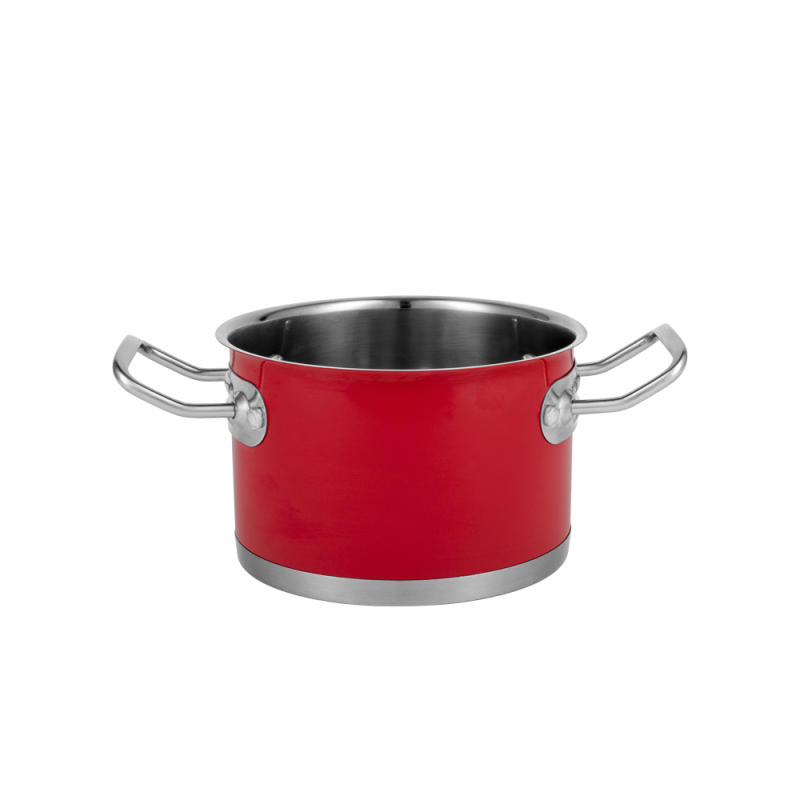 Sada hrnců Vintage Cuisine v retro stylu s poklicemi 6 kusů Červená