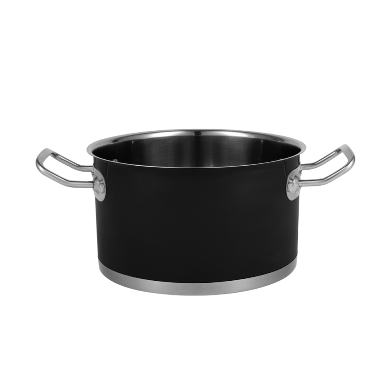 Sada hrnců Vintage Cuisine v retro stylu s víky, 6 kusů, černá