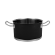 Sada hrnců Vintage Cuisine v retro stylu s víky, 6 kusů, černá