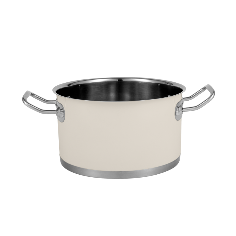 Sada hrnců Vintage Cuisine v retro stylu s víky, 6 kusů, krémová