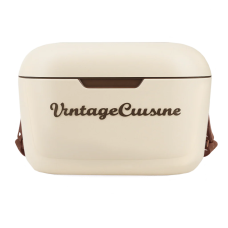 Přenosná lednička Vintage Cuisine o objemu 18,8 l s popruhem pro přenášení Krémová