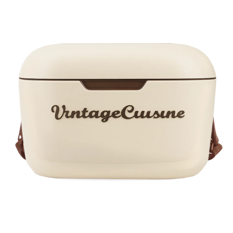 Přenosná lednička Vintage Cuisine o objemu 18,8 l s popruhem pro přenášení Krémová