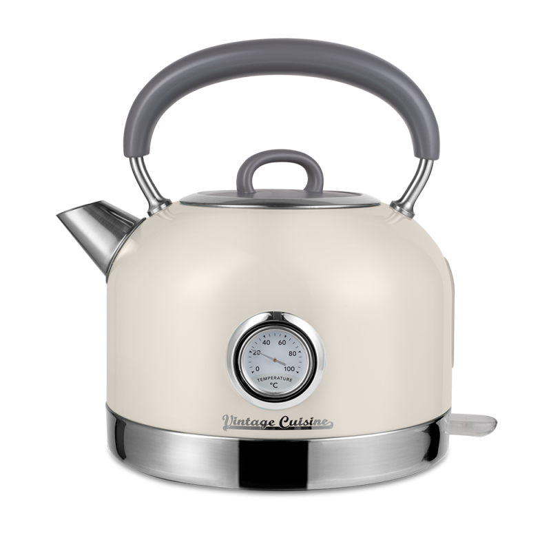 Retro sada Vintage Cuisine s elektrickou konvicí 1,7 l a toustovačem Krémová