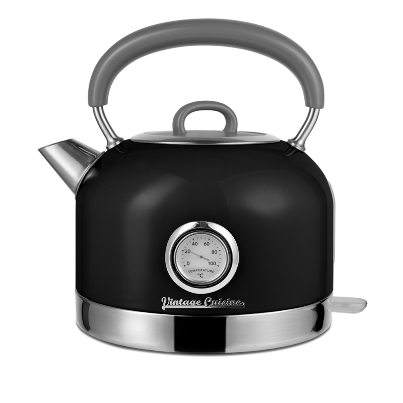 Retro sada Vintage Cuisine s elektrickým konvicí 1,7 l a toustovačem Černá