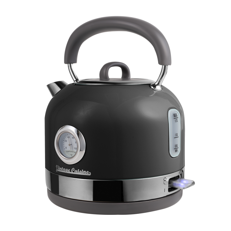Retro sada Vintage Cuisine s elektrickým konvicí 1,7 l a toustovačem Černá
