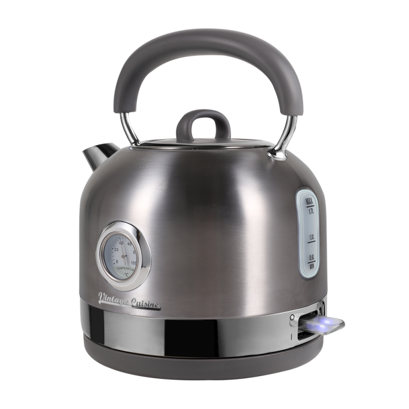 Retro sada Vintage Cuisine s elektrickou konvicí 1,7 l a toustovačem Metallic