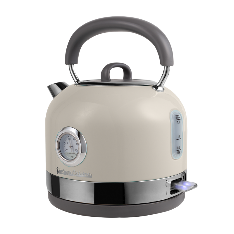 Retro sada Vintage Cuisine s elektrickou konvicí 1,7 l a toustovačem Krémová